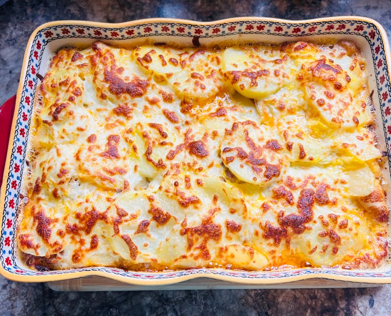 Gratin dauphinois crémeux dans son plat
