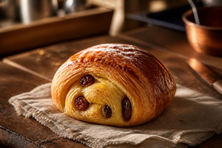 Le delice dore dun pain aux raisins