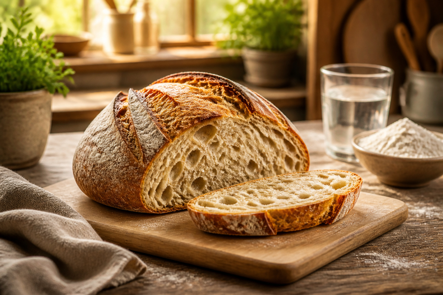 Pain artisanal fait maison mie alveolee