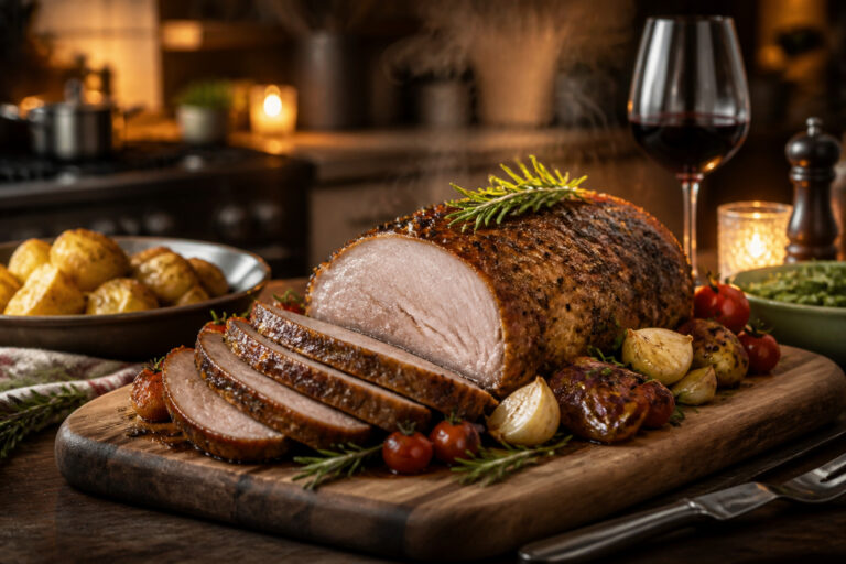 Porc roti parfait delice dore et vapeur
