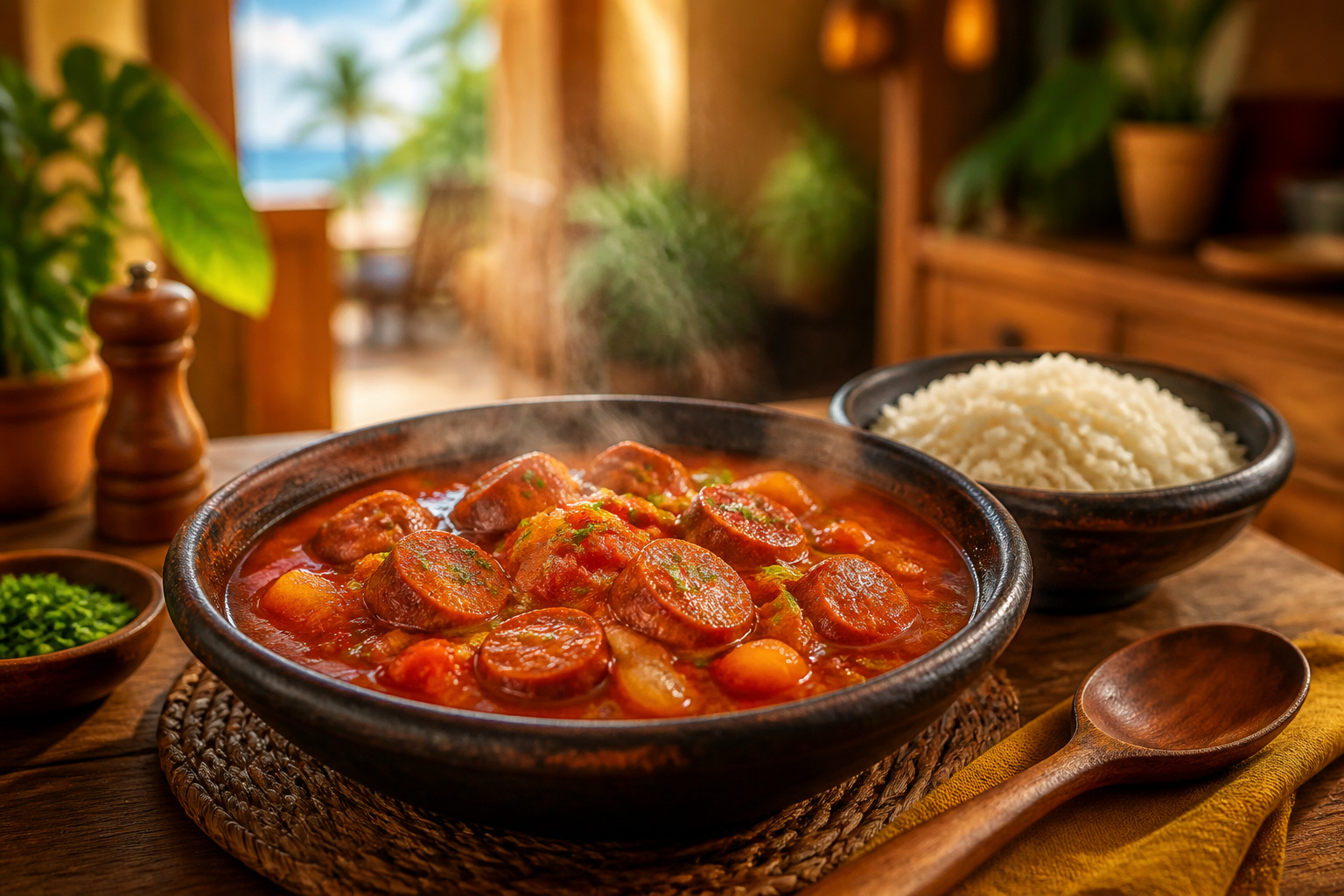 Rougail saucisse fumant