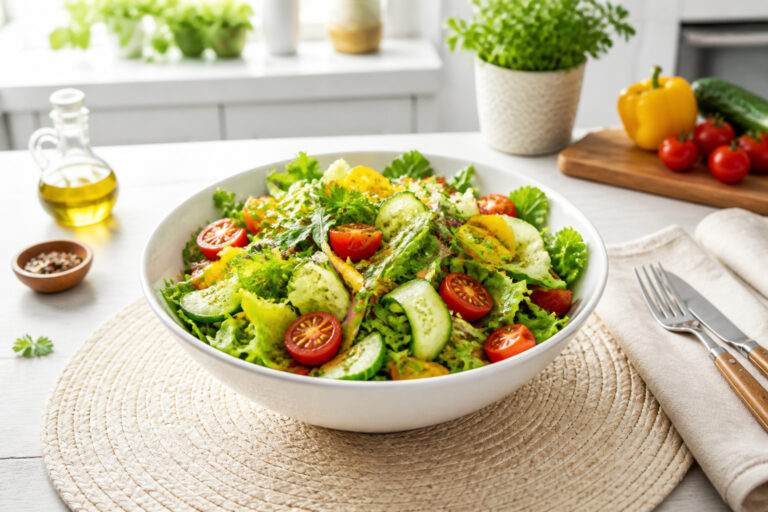 Salade fraiche et coloree un delice express
