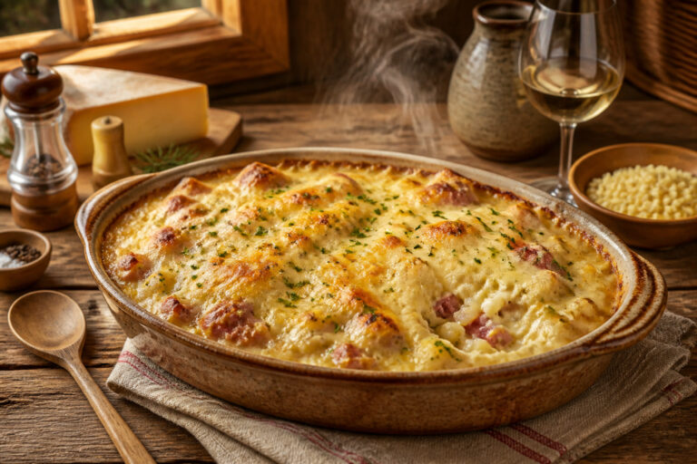 Croziflette gratinee et fumante