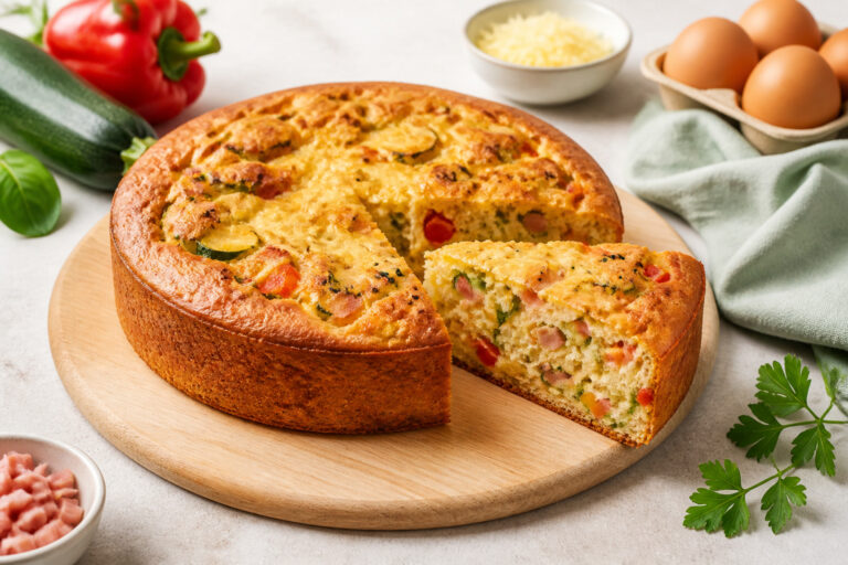 Cake sale aux legumes et au fromage