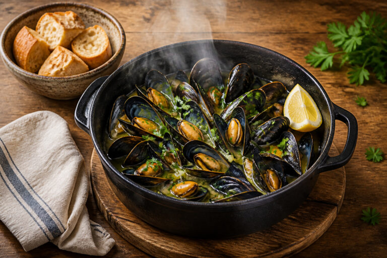 Moules marinieres fumantes