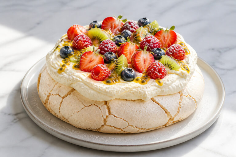 Pavlova aux fruits frais