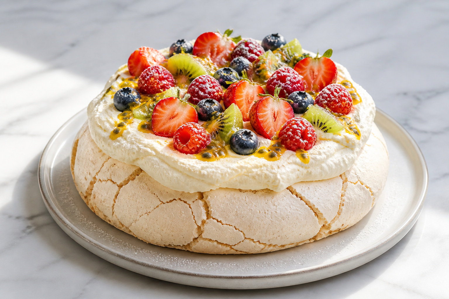 Pavlova aux fruits frais