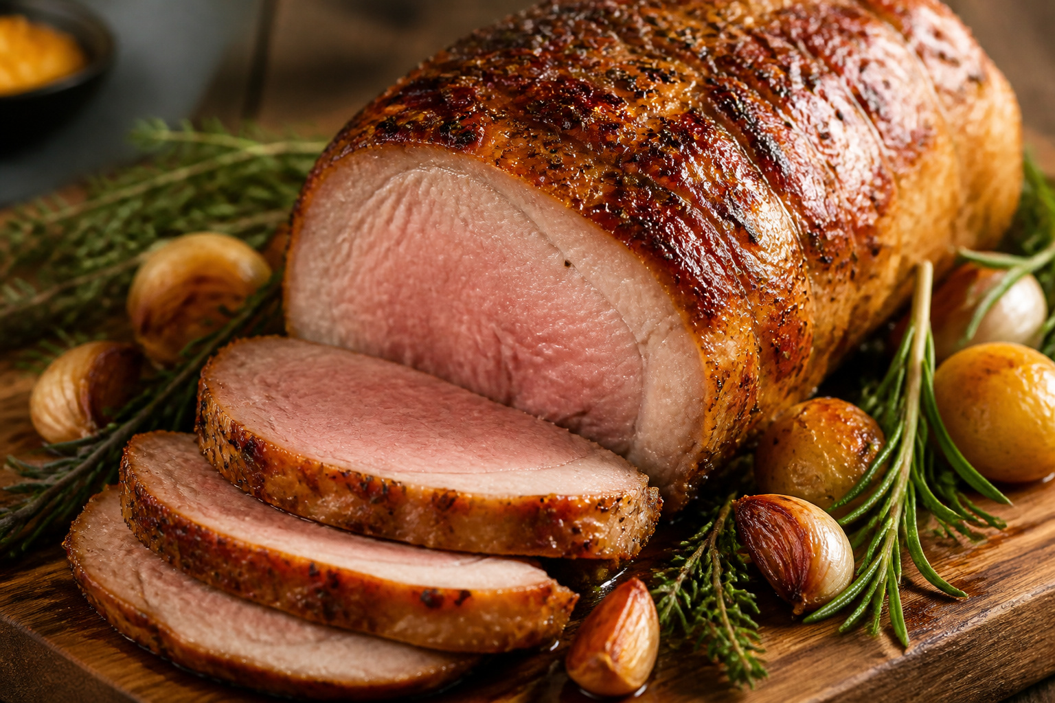 Roti de porc dore et juteux